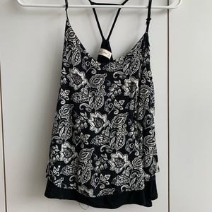 Abercrombie&Fitch| Floral Black White Layered Cami Tank| Size Medium